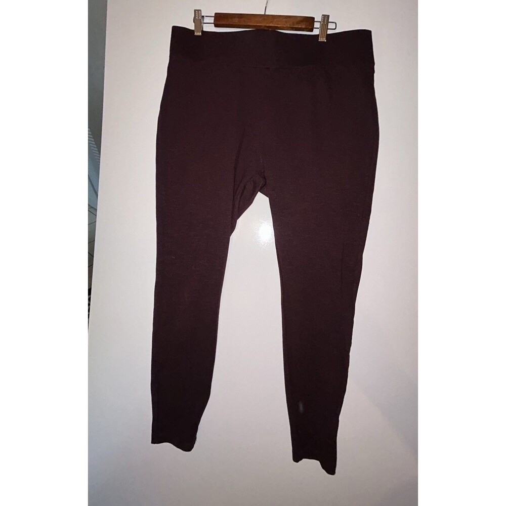 Matty M Women's Slub Ponte Pants Pull On Legging with 2 Back Pocket XXL